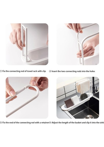 B Yeşil Stil Lavabo Rafı Mutfak Lavaboları Teleskopik Organizatör Sabun Süngerlik Lavabo Drenaj Rafı Depolama Sepeti Mutfak Alet Aksesuarları (Yurt Dışından) indirimleri