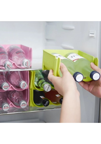 Mavi Stil 1 Parça 2 Paket Buzdolabı Çekmecesi Içecek Saklama Kutusu Can Dağıtıcı Kutular Düşme Önleyici Depolama Rafı Cam Bira Şişe Rafı Içecek Depolama (Yurt Dışından)