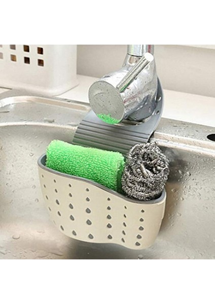 Bej Tarzı Lavabo Rafı Sabun Sünger Drenaj Raf Silikon Saklama Sepeti Çanta Musluk Tutucu Ayarlanabilir Banyo Tutucu Lavabo Mutfak Aksesuarları (Yurt Dışından) fırsatları