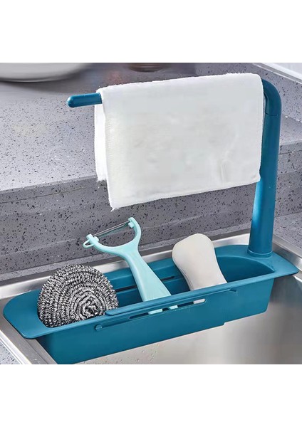 Sarı Stil Telescok Drenaj Raf Sabun Süngerlik Organizatör Lavabo Raf Askı Genişletilebilir Depolama Sepeti Mutfak Gereçleri (Yurt Dışından)