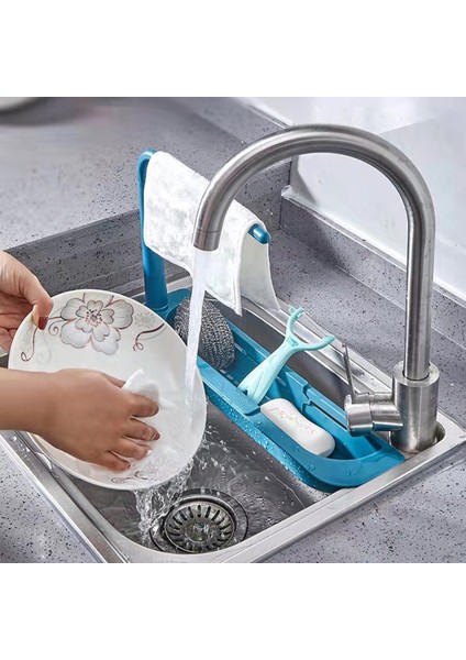 Sarı Stil Telescok Drenaj Raf Sabun Süngerlik Organizatör Lavabo Raf Askı Genişletilebilir Depolama Sepeti Mutfak Gereçleri (Yurt Dışından)