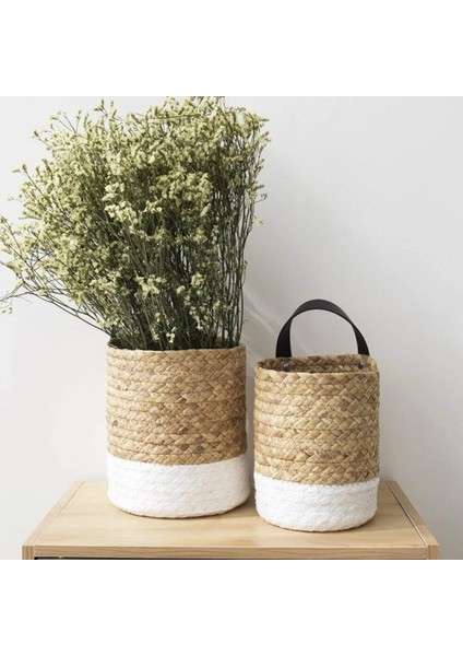 3-Gri-S Tarzı Ev Katlanabilir Dokuma Oyuncaklar Çamaşır Depolama Sepeti Bitki Hasır Asılı Sepetler Bahçe Çiçek Vazo Mutfak Depolama Organizatör (Yurt Dışından) modelleri