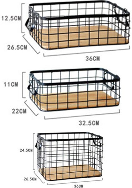 25X12X9CM Stili Iskandinav Ferforje Izgara Depolama Sepeti Ev Çeşitli Eşyalar Depolama Sepeti Masaüstü Kozmetik Organizatör Malzemeleri Ev Dekor Için (Yurt Dışından)