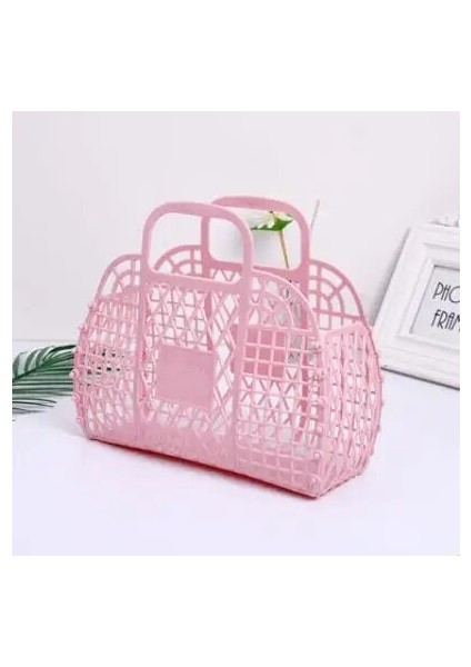 Pembe Stil Beyaz Metin Retro Jöle Sepeti Kişiselleştirilmiş Hediye Çantası Nedime Jöle Çanta Çiçek Kız Hediye Parti Plaj Çantası Tote Nedime Önerisi (Yurt Dışından)