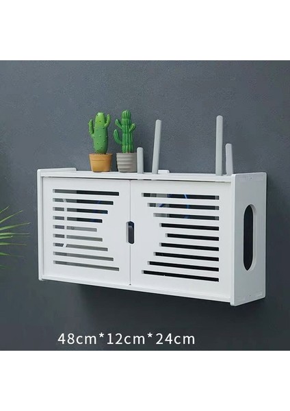 M Gülümseme Stili Büyük Kablosuz Wifi Yönlendirici Saklama Kutusu Pvc Panel Raf Duvar Asılı Fiş Kurulu Braketi Kablo Depolama Organizatör Ev Dekor (Yurt Dışından) indirimleri