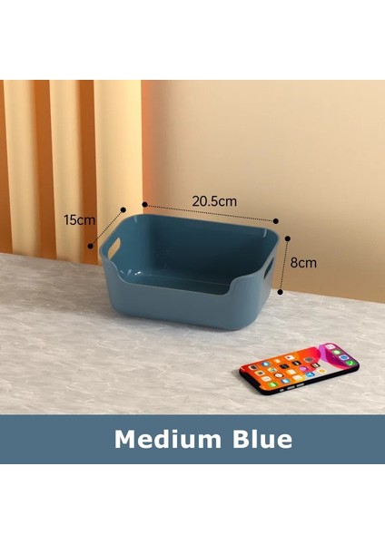 Orta Mavi Stil Çekmece Masaüstü Çeşitli Eşyalar Saklama Sepeti Kutusu Ev Yurdu Aperatifler Kozmetik Organizatör Mutfak Baharat Plastik Saklama Kabı (Yurt Dışından)