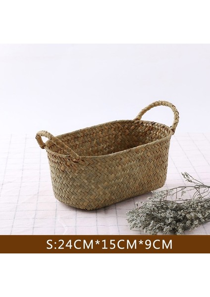 S Beden Stili Doğal Dokuma Sepet Hasır Hasır Ev Masa Meyve Ekmek Havluları Mutfak Saklama Kabı Rattan Çeşitli Eşyalar Neatening Konteyner (Yurt Dışından)