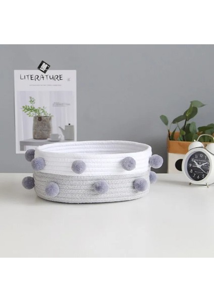 Gribeyaz 27X25X11CM Stili Iskandinav Dekoratif Çeşitli Eşyalar Saklama Kutusu Pamuk Halat Dokuma Saklama Sepetleri Masaüstü Kozmetik Kapları Hediyeler Odası Organizatör (Yurt Dışından)
