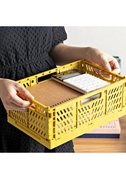 C Stili 20,3X30,5 cm Katlanabilir Sandık Saklama Sepetleri Katlanır Plastik Masaüstü Çeşitli Eşyalar Kozmetik Organizatör Saklama Kutusu Meyve Gıda Oyuncaklar Saklama Sepeti (Yurt Dışından) indirimleri