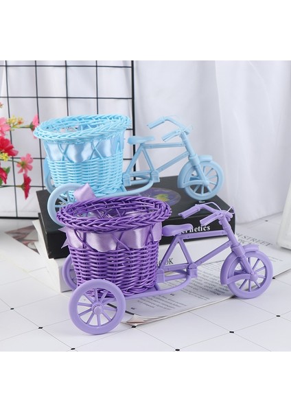 Pembe Tarzı Büyük Tekerlek Yuvarlak Sepet Rattan Yüzer Çiçek Vazo Saksılar Konteynerler Küçük Çiçek Bisikletiçiçek Saksısı (Yurt Dışından)
