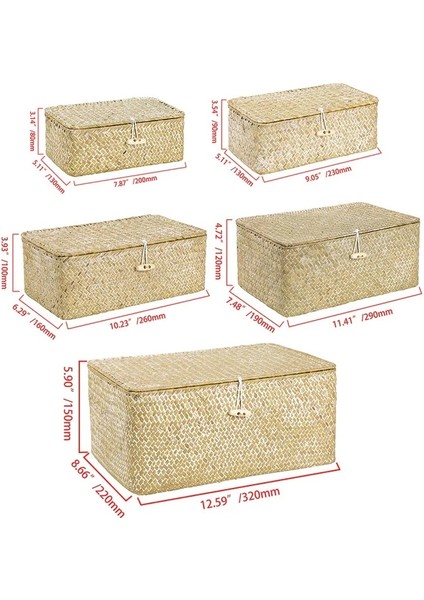 Beyaz Renk Stili L-26X16X10CM Dikdörtgen Dokuma Kapaklı Saklama Kutusu Rattan Saklama Sepetleri Ev Banyo Çeşitli Eşyalar Çamaşır Oyuncaklar Giysi Saklama Organizatör (Yurt Dışından)