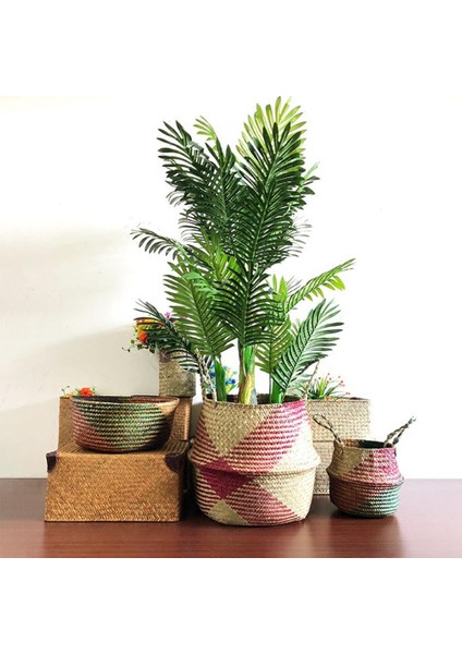 No.4 Tarzı 32X28CM Seagrass Depolama Sepeti Saksı Doğal Rattan Sepet Saksı Oyuncak Tutucu Çamaşır Sepeti Konteyner Ev Enkaz Depolama (Yurt Dışından) modelleri