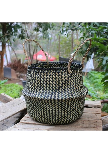 No.4 Tarzı 32X28CM Seagrass Depolama Sepeti Saksı Doğal Rattan Sepet Saksı Oyuncak Tutucu Çamaşır Sepeti Konteyner Ev Enkaz Depolama (Yurt Dışından) indirimleri