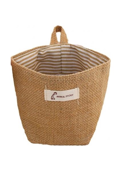 Sarı Çizgili Stili Vintage Hasır Katlanabilir Asılı Masa Çeşitli Eşyalar Çamaşır Giysileri Kozmetik Depolama Organizatör Bin Keten Saklama Sepetleri Ev Dekor (Yurt Dışından)