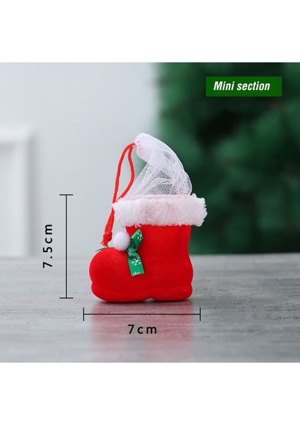 Mıni Şeker Çizme Stili Sıcak Satış Noel Şeker Depolama Sepeti Hediyeler Noel Baba Şeker Çantası Şeker Çizmeler Konteyner Noel Ev Partisi Masa Dekorasyonu (Yurt Dışından)