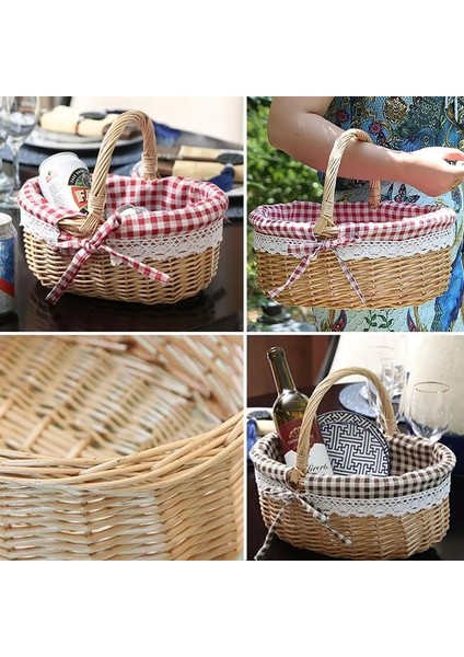 35X26X34CM Stili El Dokuma Çanta Hediye Sepeti Hasır Depolama Sepeti Keten Kamp Torajı Kullanımı Için Iç Sepet (Yurt Dışından) fırsatları