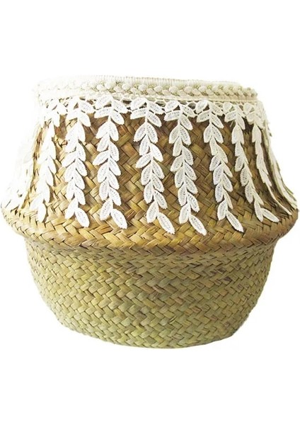 Type 09 Style KÜÇÜK-22CMX20CM Whısm Katlanabilir Hasır Sepet Deniz Çayı Giysileri Çamaşır Depolama Sepeti Püsküller Asılı Saksı Organizatör Ev Dekorasyon (Yurt Dışından)