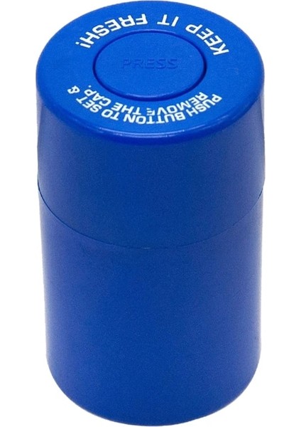 Mavi Stil Yuvarlak Plastik Hava Geçirmez Stash Kavanoz Tütün Bitki Saklama Kutusu Kuru Kahve Için Mini Mühürlü Tank Konteyner (Yurt Dışından)