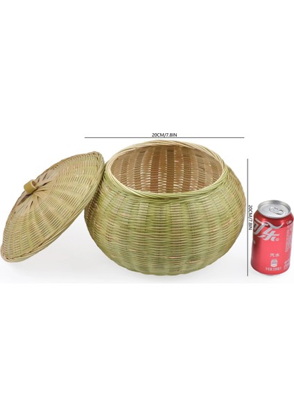 D Stili Yuvarlak Kapaklı Rattan Kutular El Dokuması Çok Amaçlı Hasır Tepsi Yemek Ekmek Masası Saklama Sepeti. (Yurt Dışından)