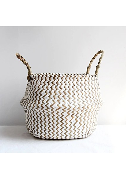 Net Stil 22CMX20CM Rattan ve Hasır Saklama Sepeti, Keten Için, Seagrass, Asılı Saksı, Ev Için Oyuncak, Dekoratif Çamaşır Sepeti Meyve Sepeti (Yurt Dışından)