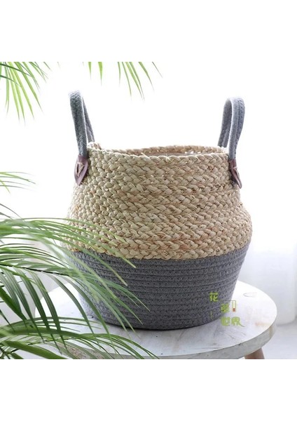 Mini Boy 12CM Tarzı Bitki Hasır Sepet Bambu Deniz Çayı Saklama Sepetleri Iskandinav Tarzı Bahçe Saksı Çamaşır Sepeti Konteyner Oyuncak Sahipleri (Yurt Dışından) fırsatları