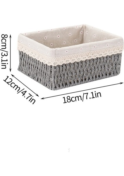77-2 Saklama Sepeti Stili El Yapımı Saklama Kutusu Çamaşır Sepet Hasır Sepetler Masaüstü Çeşitli Eşyalar Kozmetik Organizatör Giysi Kitap Aperatif Oyuncaklar Saklama Kutusu (Yurt Dışından)