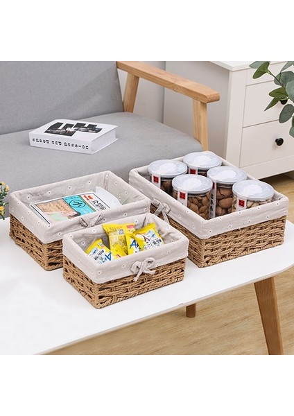 77-2 Saklama Sepeti Stili El Yapımı Saklama Kutusu Çamaşır Sepet Hasır Sepetler Masaüstü Çeşitli Eşyalar Kozmetik Organizatör Giysi Kitap Aperatif Oyuncaklar Saklama Kutusu (Yurt Dışından) indirimleri