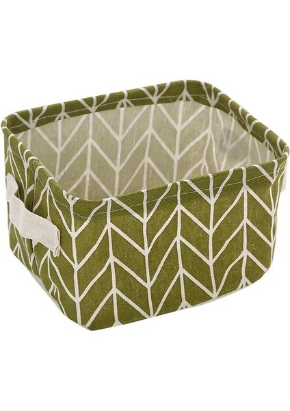 Yeşil Dallar Stili Kumaş Katlanabilir Saklama Sepeti Pamuk ve Keten Masa Saklama Kutusu Yenilikçi Su Geçirmez Saklama Sepeti Saklama Kutusu (Yurt Dışından)