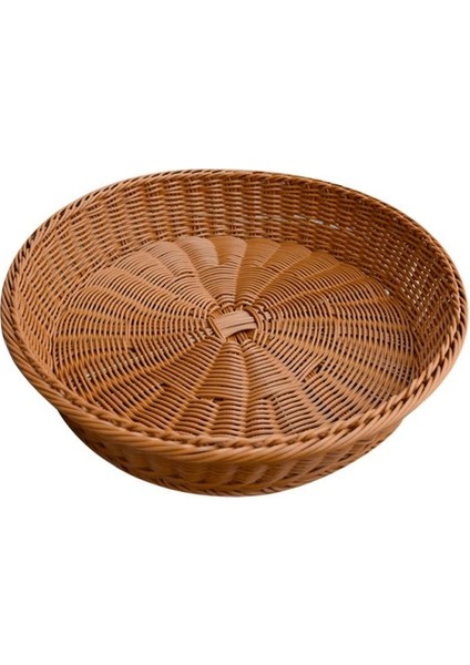 614S Stili Rattan Sepet El Dokuma Kahve Kahvaltı Bölme Tepsisi Gıda Depolama Tabakları Ekmek Tabağı Işleyici ile Içecek Aperatif Çay (Yurt Dışından)