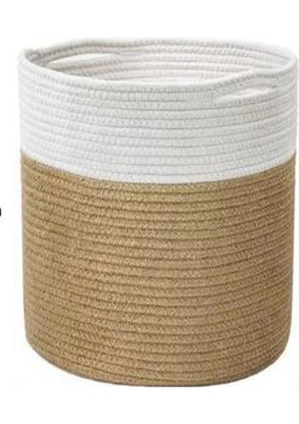 NO.24802 Stili Luanqı Saplı Yosun Sepeti El Yapımı Katlanabilir Bitki Saksı Hasır Giysi Oyuncak Depolama Tutucu Organizatör Rattan Sepet (Yurt Dışından)