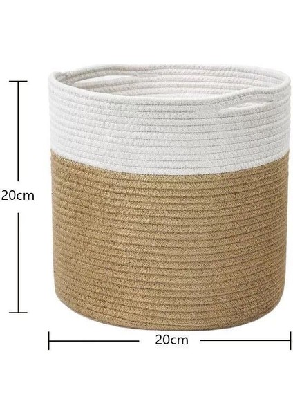 20CM Stil4 Stili Pamuklu Ip Dokuma Çiçek Sepeti Saksı Sepeti Çiçek Sepeti Yuvarlak Saklama Sepeti Ev Dekorasyon Çamaşır Sepeti Saklama Kutusu (Yurt Dışından)