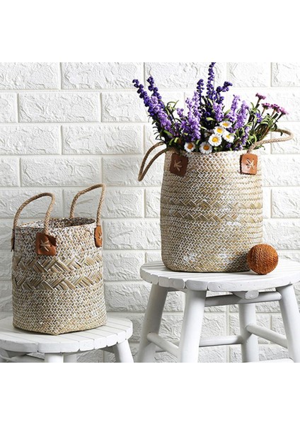 Ana Renk M Stili Lavanta Vazo Dokuma Çeşitli Eşyalar Saklama Sepetleri Asılı Sepet Rattan Babysbreath Saksı Saksı Ev Sepeti Saplı (Yurt Dışından)