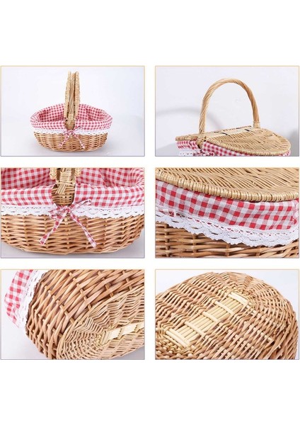 Gösterildiği Gibi S, Partiler, Düğün ve Barbekü Için Kapaklı ve Saplı ve Gömlekli Country Tarzı Hasır Sepet Sepet (Yurt Dışından) modelleri