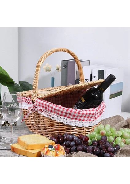Gösterildiği Gibi S, Partiler, Düğün ve Barbekü Için Kapaklı ve Saplı ve Gömlekli Country Tarzı Hasır Sepet Sepet (Yurt Dışından) fırsatları