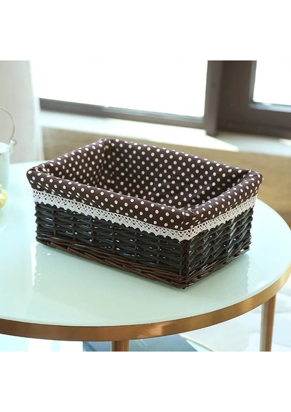 H Tarzı 40X30X16CM 4 Boyutlu El Yapımı Rattan Saklama Sepetleri Ev Eşyaları Aperatifler Meyve Enkazı Çamaşır Fg Söğüt Depolama Sepeti (Yurt Dışından)