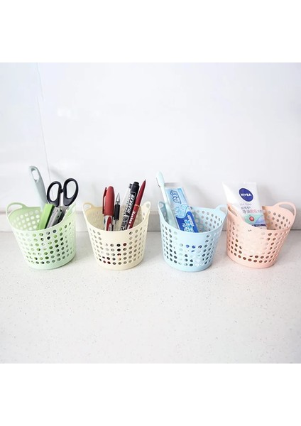 Pembe Tarzı Mini Masaüstü Depolama Sepeti Yaratıcılık Moda Hollow Oyuncak Sepeti Plastik Masa Çeşitli Eşyalar Çöp Organizatör Sepeti Kalem Konteyner (Yurt Dışından) fırsatları