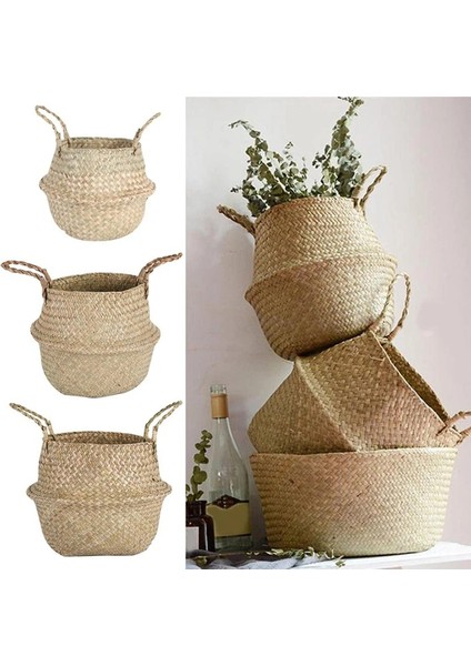 19704C Tarzı Luanqı Seagrass Depolama Sepeti Hasır Sepet Çalışma Rattan Asılı Dikim Saksı Çamaşır Cesta Mimbre Sepet Sepet (Yurt Dışından) modelleri