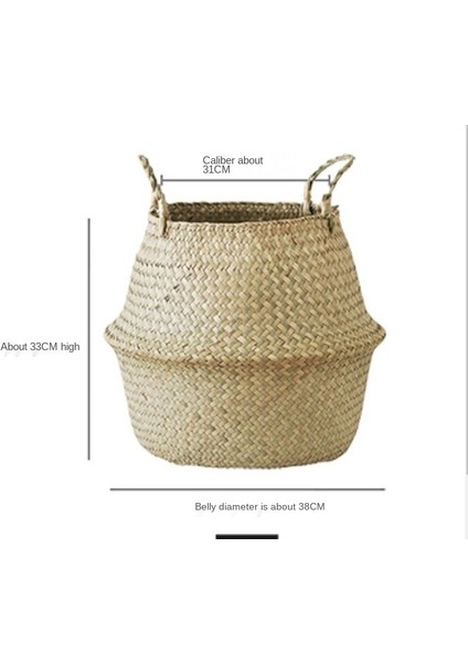 38CM Tarzı Hasır Depolama Sepeti Çiçek Sepetleri Çamaşır Depolama Dekoratif Sepet Rattan Saksı Bahçe Yetiştiricilerinin Ev Organizatör (Yurt Dışından)