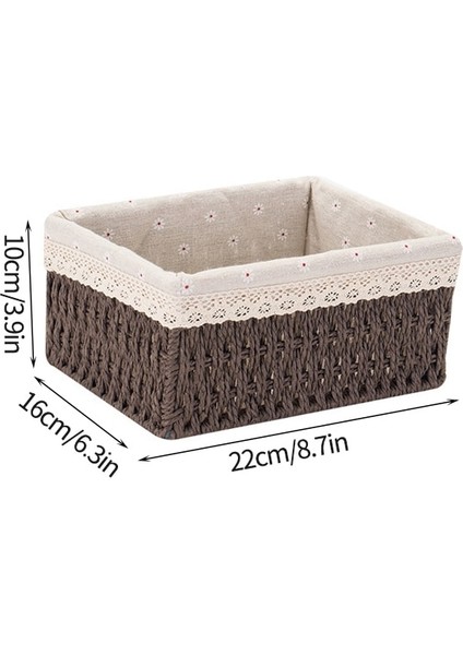Menekşe Tarzı El Yapımı Saklama Kutusu Çamaşır Sepet Hasır Sepetler Masaüstü Çeşitli Eşyalar Kozmetik Organizatör Giysi Kitap Aperatif Oyuncaklar Saklama Kutusu (Yurt Dışından)