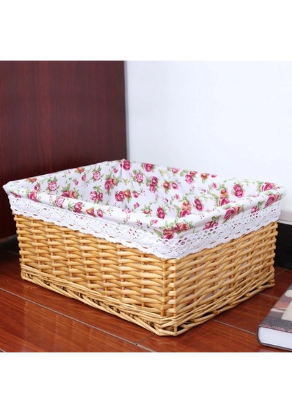 D Stili 25X15X11CM 4 Boyutlu El Yapımı Rattan Saklama Sepetleri Ev Eşyaları Aperatifler Meyve Enkazı Çamaşır Fg Söğüt Depolama Sepeti (Yurt Dışından)