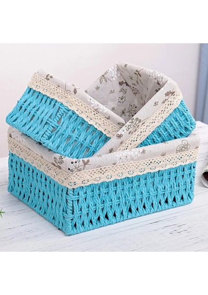 C Stili 22X16X10.5CM 3 Boyut Seti El Yapımı Hasır Saklama Sepetleri Ev Eşyaları Atıştırmalıklar Meyve Enkazı Kozmetik Çamaşır Fg Depolama Sepeti (Yurt Dışından) modelleri