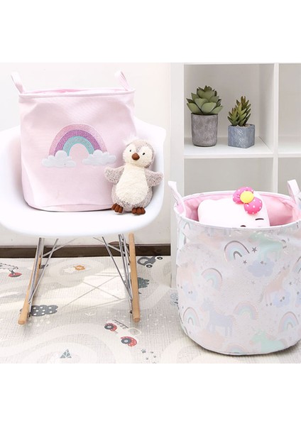 T Stili Bebek Çamaşır Sepeti Süper Büyük Ipli Kirli Giysiler Oyuncaklar Saklama Kutusu Sevimli Pembe Katlanabilir Saklama Çantası Ev Sundri (Yurt Dışından) fırsatları