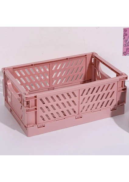 Pembe Tarzı 15X5.7X9.8 cm 5 Renk Organize Saklama Sepetleri Durumda Katlanır Öğrenci Masaüstü Sepet Bant Kırtasiye Plastik Katlanabilir Konteyner Saklama Kutusu (Yurt Dışından)