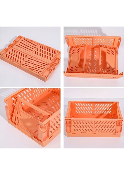 Pembe Tarzı 15X5.7X9.8 cm 5 Renk Organize Saklama Sepetleri Durumda Katlanır Öğrenci Masaüstü Sepet Bant Kırtasiye Plastik Katlanabilir Konteyner Saklama Kutusu (Yurt Dışından) indirimleri