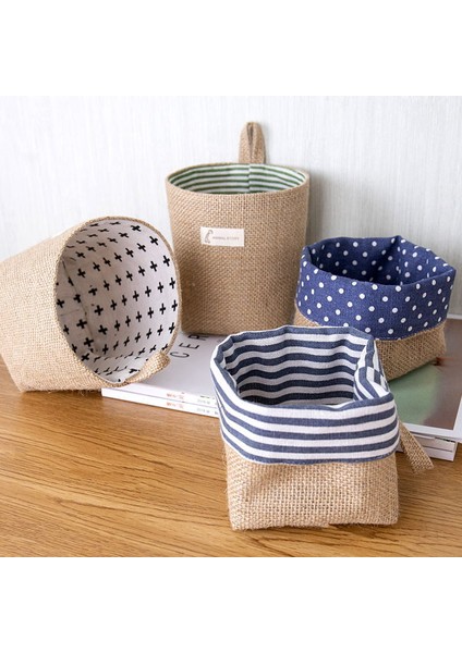 E Stili Pamuk Keten Çanta Masaüstü Depolama Sepeti Asılı Cep Küçük Çuval Çeşitli Eşyalar Saklama Kutusu Kozmetik Saklama Çantası Masaüstü Organizatör (Yurt Dışından) fiyatları