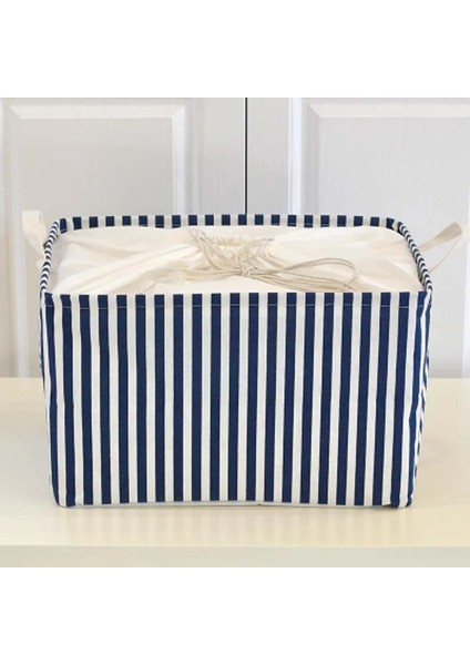 Beyaz Izgara Stili U 46X32X28CM Pamuk ve Keten Nokta Şerit Çiçek Çamaşır Depolama Sepeti Kapaklı Büyük Kapasiteli Kirli Giysiler Çocuk Oyuncakları Organizatör (Yurt Dışından) fırsatları