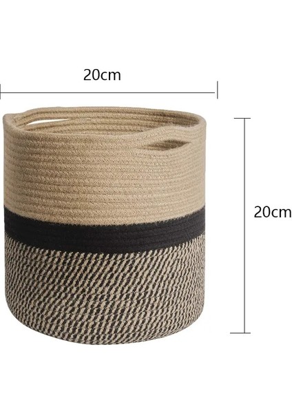 20CM Stil2 Stili Pamuklu Ip Dokuma Çiçek Sepeti Saksı Sepeti Çiçek Sepeti Yuvarlak Saklama Sepeti Ev Dekorasyon Çamaşır Sepeti Saklama Kutusu (Yurt Dışından)