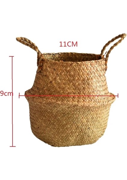 11CM Tarzı Hasır Depolama Sepeti Çiçek Sepetleri Çamaşır Depolama Dekoratif Sepet Rattan Saksı Bahçe Yetiştiricilerinin Ev Organizatör (Yurt Dışından)