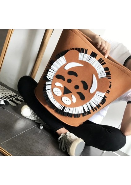 Aslan Tarzı 30X30CM Aslan Kaplan Çamaşır Sepeti Depolama Varil Sepet Ayakta Oyuncaklar Giyim Saklama Kovası Giysi Organizatör Tutucu Kılıfı Ev (Yurt Dışından) indirimleri