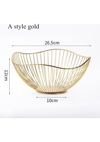 Bir Stil Altın Stili Basit Modern Demir Meyve Sepeti Meyve Konteyner Kase Ev Yaratıcı Aperatifler Ekmek Depolama Drenaj Sepeti Masa Aperatifler Teşhir Tepsisi (Yurt Dışından)